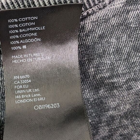 Pilcro Anthropologie Elissa Ruched Shoulder Top M Black Grey 100% Cotton - Picture 6 of 11